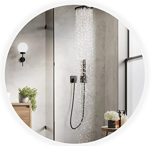 BD ART - Wandspiegel - Badspiegel - Rund Ø70cm - mit LED Beleuchtung - Lichtfarbe Kaltweiß 4200K, IP44 - Spiegel Groß - Mirror - Ganzkörperspiegel - Bad Wand Spiegel (Luna_RUND, Ø 70 cm)