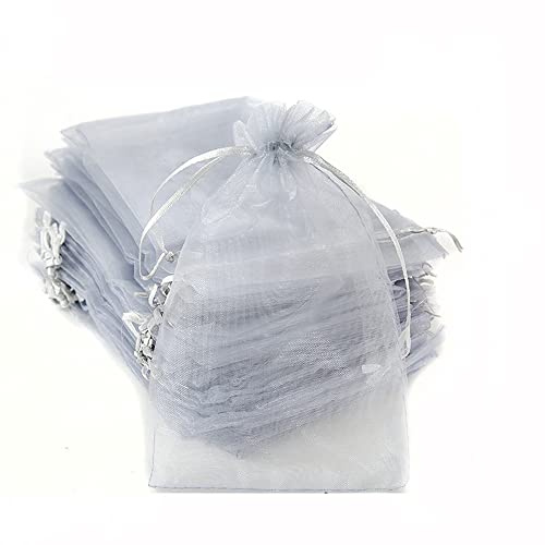 30 Stück Organza Säckchen Zum Befüllen,Organzabeutel Geschenkbeutel Kordelzug Säckchen Organzasäckchen für Festival Party Hochzeit Bonbonsbeutel,Schmuckbeutel Lavendel Geschenk Säckli,10x15cm Grau