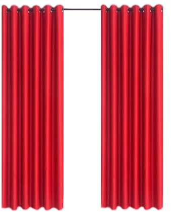 CHARKHAH Thermal Insulated Window Semi Blackout Curtains for Bedroom Living Room Ultra Soft Energy Saving Fabric with Eyelets Ring top and Pair of Curtain (Red, 66 Wide x 90 Drop)
