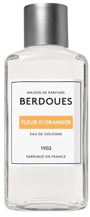BERDOUES 1902 Eau de Cologne Fleur d’Oranger, Douce et Fleurie, Made in France, Sans colorant Parfum femme et homme, recharge 245ml