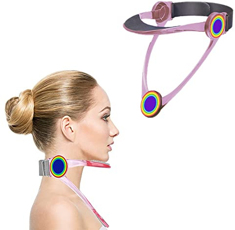 YGMXZL Halswirbelstütze,360° Verstellbare Nackenstütze Haltungskorrektor,Nacken Stretcher Bietet Nackenstütze Nacken Traktion,Lindert Nackenschmerzen (Erwachsener Rosa)
