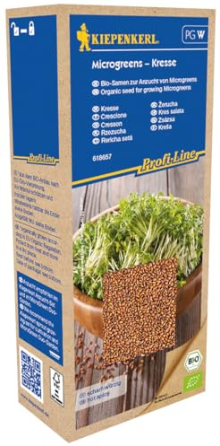 Kiepenkerl Microgreens Kresse 618657, Gemüsesaat | Ganzjährig ziehen, für Salate, Suppen & Brot