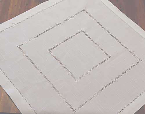 Tischdecke 85x85 mit handgemachter Hohlsaum (85x85)