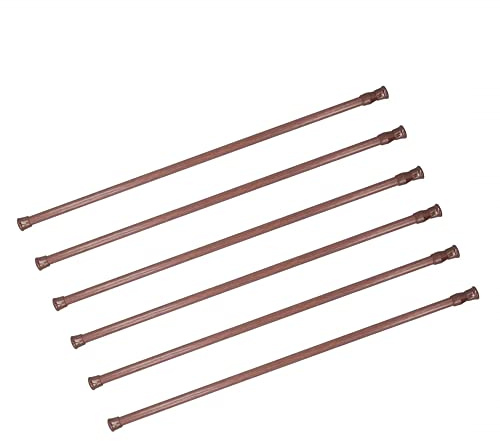 6 Stück Federspann-Gardinenstange, 60 - 100 cm Spannstangen, Schrankstangen, verstellbare Federstahl-Spannstange, Duschstange, Schrankstange