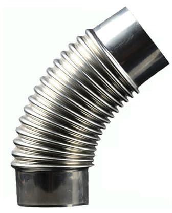 BLUVLY Ofen-Rauchrohr-Winkel 45°, 100mm Edelstahl-Kamin-Auspuffrohr, Ofenrohr-Winkel, Hitzebeständiges Rauchrohr, Warmwasserbereiter-Auspuffrohr