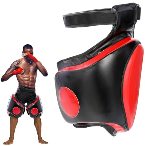 Muay Thai Thigh Pads Kickboxing Thigh Pad Leg Kick Pad for Martial Arts Coach Trainer Taekwondo Sparring Gear Thigh Body Protector（Left Thigh