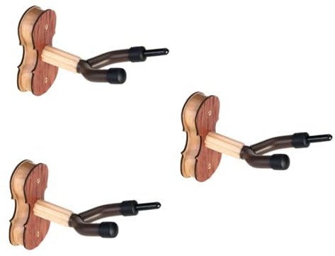 Supvox 3stücke Violin Wandhalterung Holzsockel Für Zuhause Und Studio Dedo Violin Hänger Mit Schützender Polsterung Installieren Für Violinen Und Violen Elegantes Design Rot