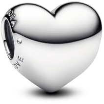PANDORA Moments Be Love Gravierbares Herz Charm aus Sterling Silber, Kompatibel Moments Armbänder, 793439C00