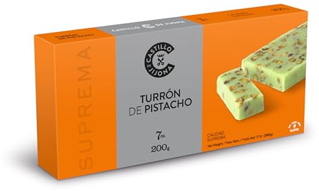 Castillo de Jijona - Turrón de Pistacho 200gr - Turrón Original - Tradición y Creatividad - Sin Gluten - Calidad Suprema - Receta Artesanal - Fabricado en España (Jijona)