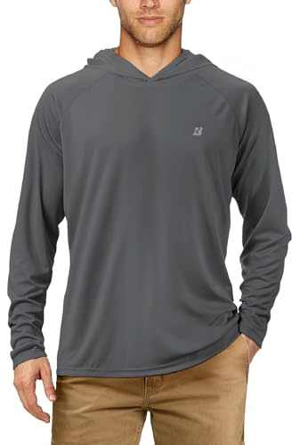 Roadbox Herren UPF 50+ Kapuzenpullover Shirt, UV Sonnenschutz Langarmshirt, Outdoor Wassersport Rashguards für Sommer Angeln
