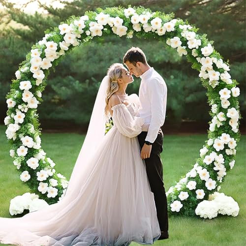 Round Wedding Arches for Ceremony, Wooden Wedding Arch, Wood Arch Wedding Arbor Backdrop Stand for Ceremony Rustic Wedding Birthday Parties Indoor Outdoor Garden Decor