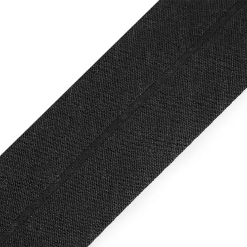cyclingcolors 1x Schrägband aus 100% Baumwolle Breite 40 mm Länge 25 m Hochwertiges Einfassband Baumwollband Schrägband Ideal zum DIY, Schwarz