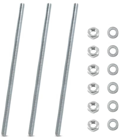 3 Stück M12 Gewindestange 300 mm Verzinkt Voll Gewindestange, Gewindestange mit 6 Sechskantmutter für Die Maschinen und Möbelherstellung