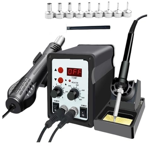 Station De Soudage 2 En 1 Numérique ESD Souffleur D'air Chaud Pistolet Thermique Soudage Fer À Souder SMD Dessoudage Station De Reprise Outil Précision Efficace