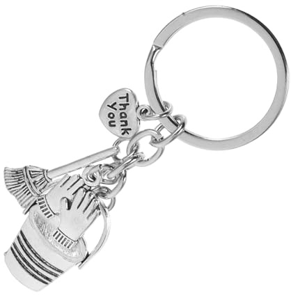 Garneck Multifunctional Housekeeping Keychain with Water Bucket Broom and Work Gloves Charms Appreciation Pendant for Cleaners Janitorial Staff and Domestic Workers Lightweight Cleaning
