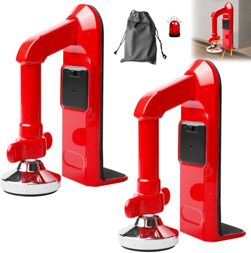 Fermaporta con allarme, dispositivo di sicurezza per casa, hotel, viaggi e protezione personale, fermaporta regolabile con allarme da 80 dB (2)
