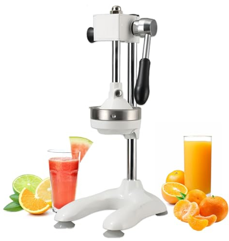Glowdora Exprimidor De Limón Profesional, Prensa De Naranjas, Exprimidor Manual De Hierro Fundido, Trituradora con 2 Moldes para Jugo Fresco Rápido, Puestos De Limonada. White