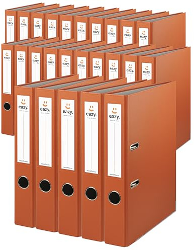 Büro-Ordner Eazy A4 | Schmal, Orange | Einfachheit, Ordnung und Langlebigkeit in zwanzig Farben und drei Breiten