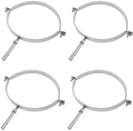 GRIRIW Support Mural pour Conduit de Cheminée en Acier Inoxydable 160 Collier de Serrage Robuste 8 MM X 80 MM Kit de Fixation 4 Pièces pour Tuyau de Poêle Bois et Gaz Support Réglable