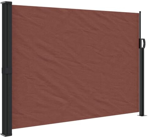 Seitenmarkise, einziehbar, Sichtschutz, Garten, Paravent, Außenbereich, Seitenmarkise, einziehbar, Braun, 140 x 500 cm