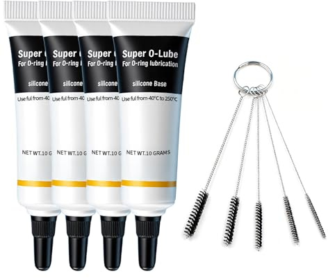 Silikonfett Für Kaffeevollautomaten inkl. 5 Stück Pinsel Mehrzweckfett Für Armaturen, Dichtungen, O-Ringe - Armaturenfett (4 Stück)