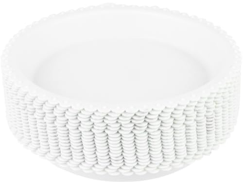 VICASKY 20 Pezzi Sottovaso Rotondo in Plastica Ispessita Bianca Vassoio Antigoccia per Vasi di Piante Piccoli Protezione Superfici per Giardino e Balcone Adatto per Vasi Foro di