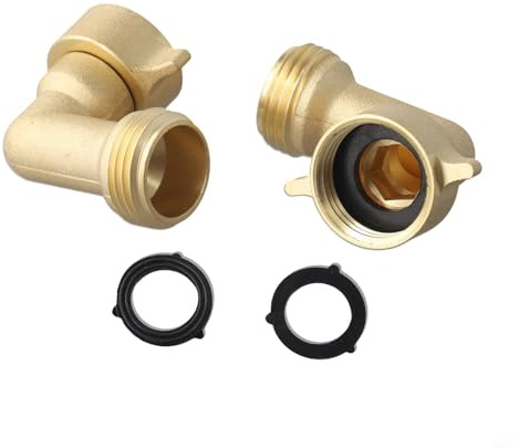 Set di 2 raccordi a gomito a 90 gradi in ottone resistente per tubi dell'acqua da 3/4 di pollice, connettori angolari per evitare perdite nell'irrigazione del giardino e nei progetti idraulici