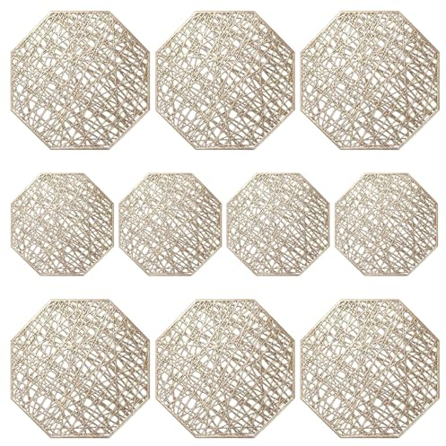 Sottobicchieri decorativi scavati con dettagli in lamina d ' oro Tappetino per tazze in materiali PVC Perfetto per interni esterni Sottobicchieri da cucina impermeabili