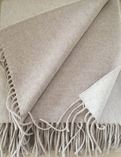 Cotone Plaid Double Face Con Lana, cachemire, Copriletto 135 x 185 cm 50% di Cachemire di Lana 50% lana Merino