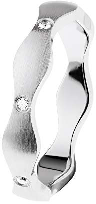 Ernstes Design Ring R574 evia Edelstahl Zirkonia 4 mm Vorsteckring