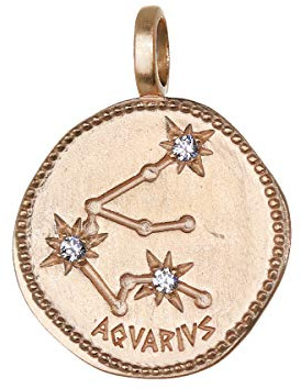 NKlaus Acuario signo zodiacal chapado en oro 18k 16mm cadena colgante horóscopo 1684