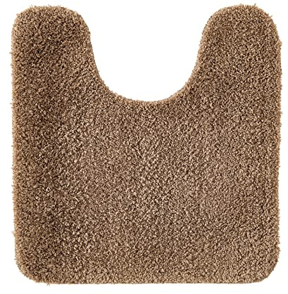 MIULEE Tappeto Bagno per WC a U 45x45cm Cammello - Tappetino Bagno Assorbente, Antiscivolo, Morbido Peluche | Tappeti per Bagno con Ritaglio per Toilette