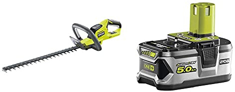 Ryobi OHT1845 18V ONE+ Cordless 45cm Hedge Trimmer (Body Only) & RB18L50 ONE+ Lithium+ 5.0Ah Battery, 18 V