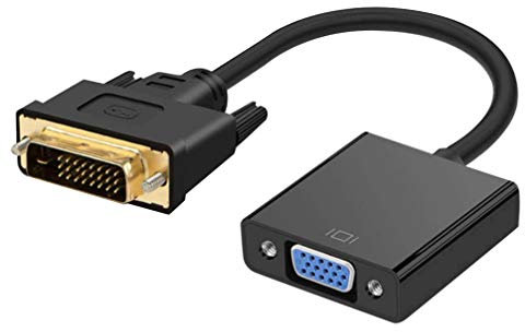 ibasenice Adattatore Convertitore Video Dvi Maschio Vga Femmina Dvi Cavo Adattatore Dvi-d Vga Pin Per Tv Computer e Laptop Nero