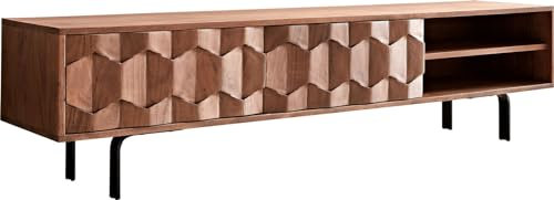 DELIFE TV-Board Fevo Akazie Braun 160 cm 2 Türen L-Fuß Lowboard