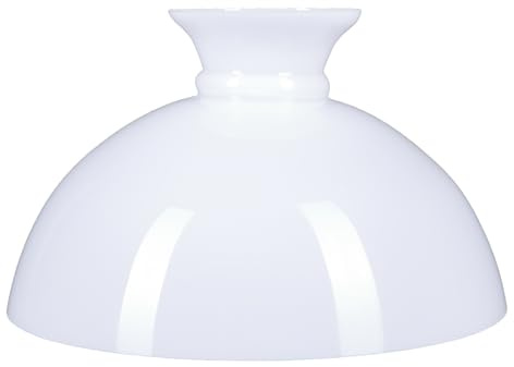 Petroleumglas Ø 280mm weiß glänzend Lampenglas Ersatzglas Leuchtenglas Glasschirm rund