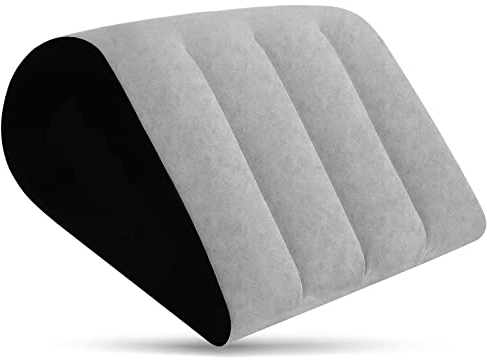 Prosixtoy Keilförmiges Kissen zur Reduzierung von Druck auf Taille und Rücken, aufblasbar, minimalistisch, für Yoga-Haltung, Grau