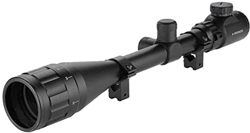 YUENFONG Zielfernrohr Luftgewehr 11mm Gewehrzielfernrohre, Jagdoptik mit Montage Schiene Montagen Rot Und Grün Punkt Visier Rifle Scope (6-24x50AOEG-11mm)