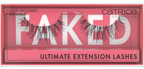 Catrice Faked Ultimate Extension Lashes, künstliche Wimpern, Schwarz, langanhaltend, Falsche Wimpern-Effekt, ohne Mikroplastikpartikel, Nanopartikel frei, ohne Parfüm, ölfrei, 1er Pack (1pair)