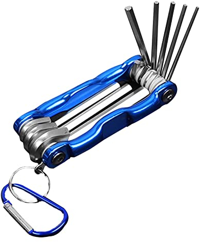 Set di Chiavi a Brugola Pieghevoli 8 in 1, Chiavi Esagonali Metriche Pieghevoli, Set Utensili per Bici Basic, Set di Chiavi Esagonali Pieghevoli, Set di Chiavi a Brugol per Veicoli, Mobili