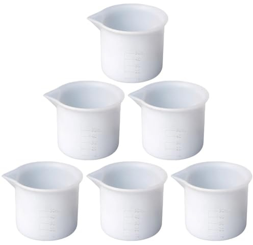 6pièces Tasses À Mesurer Silicone Pour Mélange Époxy Outils De Bricolage Pour Diy Kit De Tasses Graduées Avec Bec