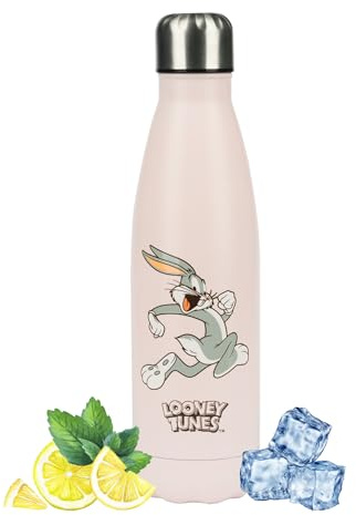 Warner Bros Bugs Bunny Looney Tunes Bouteille D'eau Isotherme Sana BPA Gourde Inox Reutilisable Anti-Fuite Pour École Voyage Sport Activités En Extérieur 500 ml