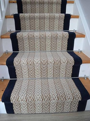 Long Stair Runner Rugs - Herringbone Elegant Exquisite Style & Functionality - Perfect for Hallways Stairs and Entryways - Enhance Your Home Decor with Classic Geometric Pattern