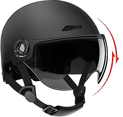 Anloximt Open Face Half Face Motorrad Motorradhelm Motorradhelme mit Sonnenblende Mopedhelme mit Visier Motorradhelme für Damen Herren