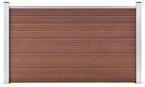 Homgoday WPC Gartenzaun-Paneel Set - Holz-Kunststoff-Verbundwerkstoff, 180 x 105 cm, für Gartenbegrenzung Model49072