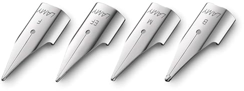 Lamy Z 50 Feder 888 - Ersatzfeder aus verchromtem Edelstahl in der Farbe Silber/Blank – Federstärke M, F, B, EF 4er Bundle