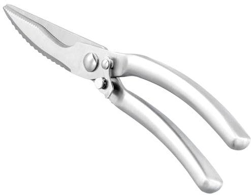 volumoon Trinciapollo, Forbici per Pollame in Acciaio Inox, Forbici da Pollo Professionali con Manici in Metallo per Casa, Multifunzione Forbici da Cucina per Pollame, Carne, Pollame (Argento)