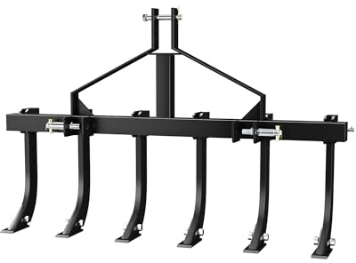 Plow Scarifier Implement, Removable Tractor Cultivator with 6 Scarifier Shanks, 48 Inches, 3 Point Tiller for CAT-0 & CAT-1 ATV/UTV