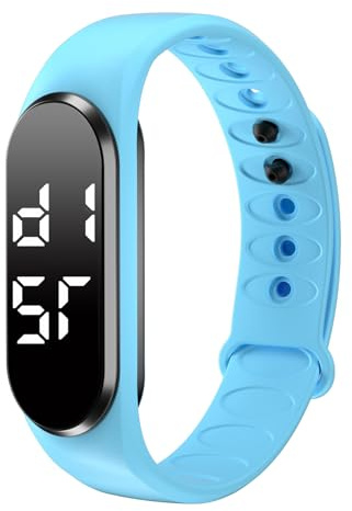 Schrittzähler Armband Herren Digital Uhr Armband Fitnessuhr ohne app und handy Schrittzähler Uhr Damen Digitale Armbanduhr Damen mit Messung des Schrittes, Kalorienverbrauchs und der Distanz,blau