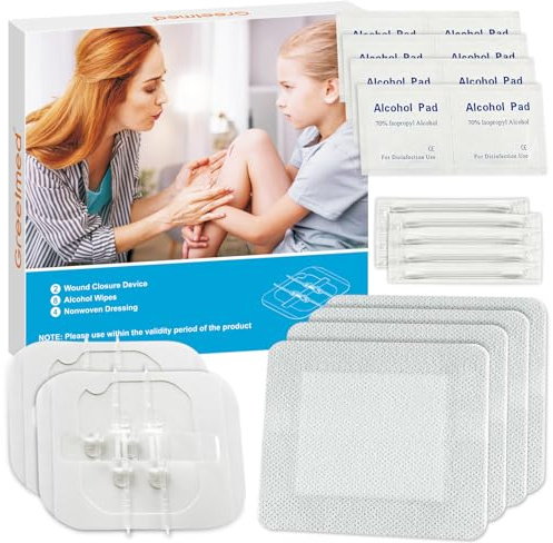 Lot de 2 bandes de fermeture d'urgence pour lacération - Pour réparation de plaies sans coutures - Papillons